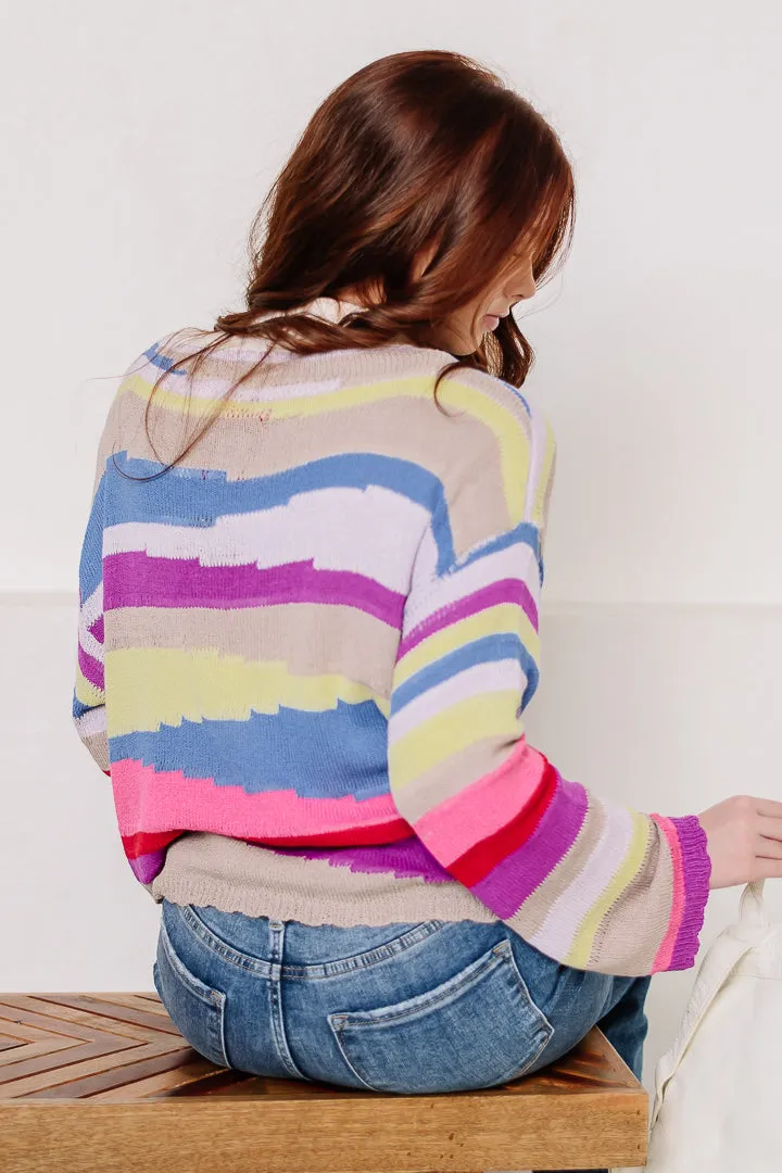 Let's Geo Multi Color Sweater
