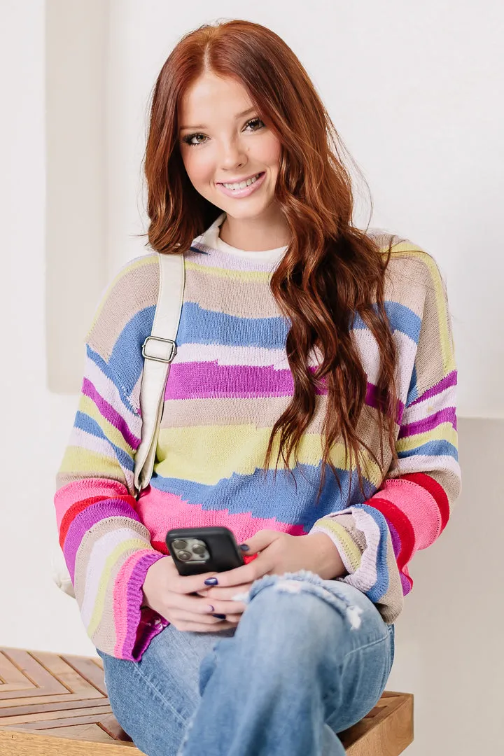 Let's Geo Multi Color Sweater