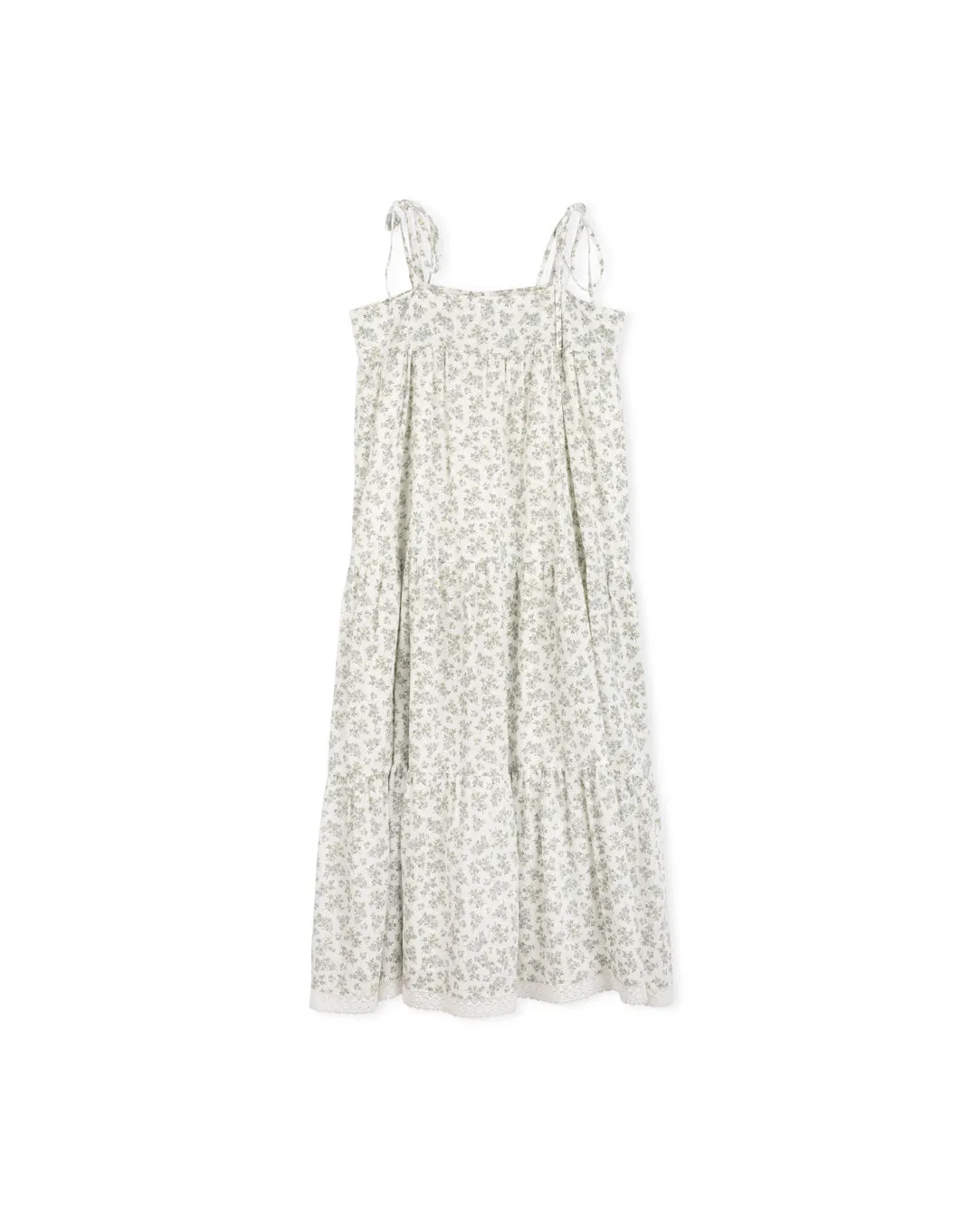 Liberty Printed Tiered Lace Trim Maxi Jumper