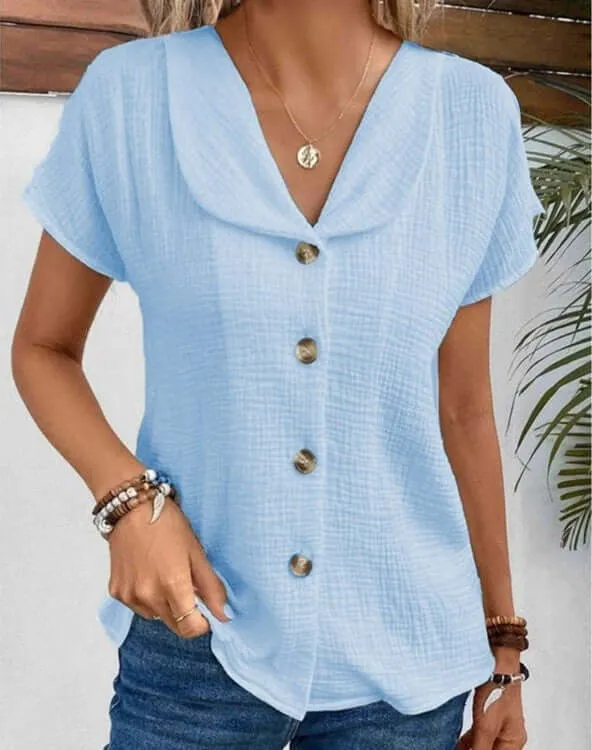 Lies - Top with collar and buttons