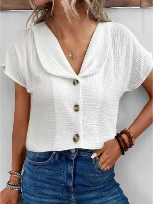 Lies - Top with collar and buttons