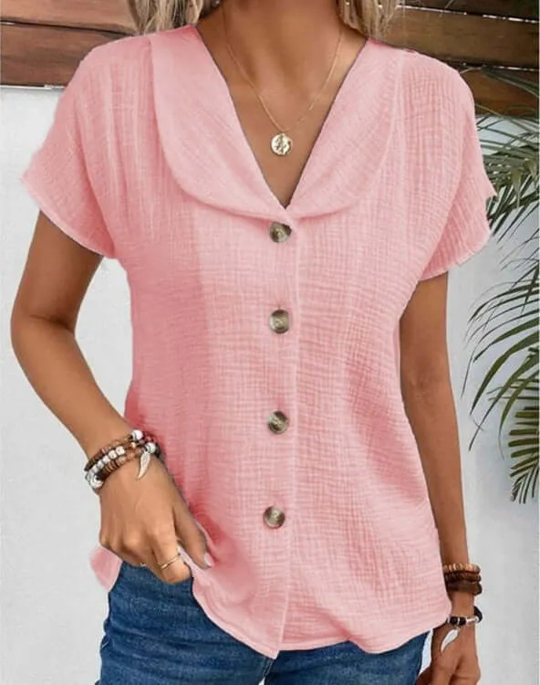 Lies - Top with collar and buttons