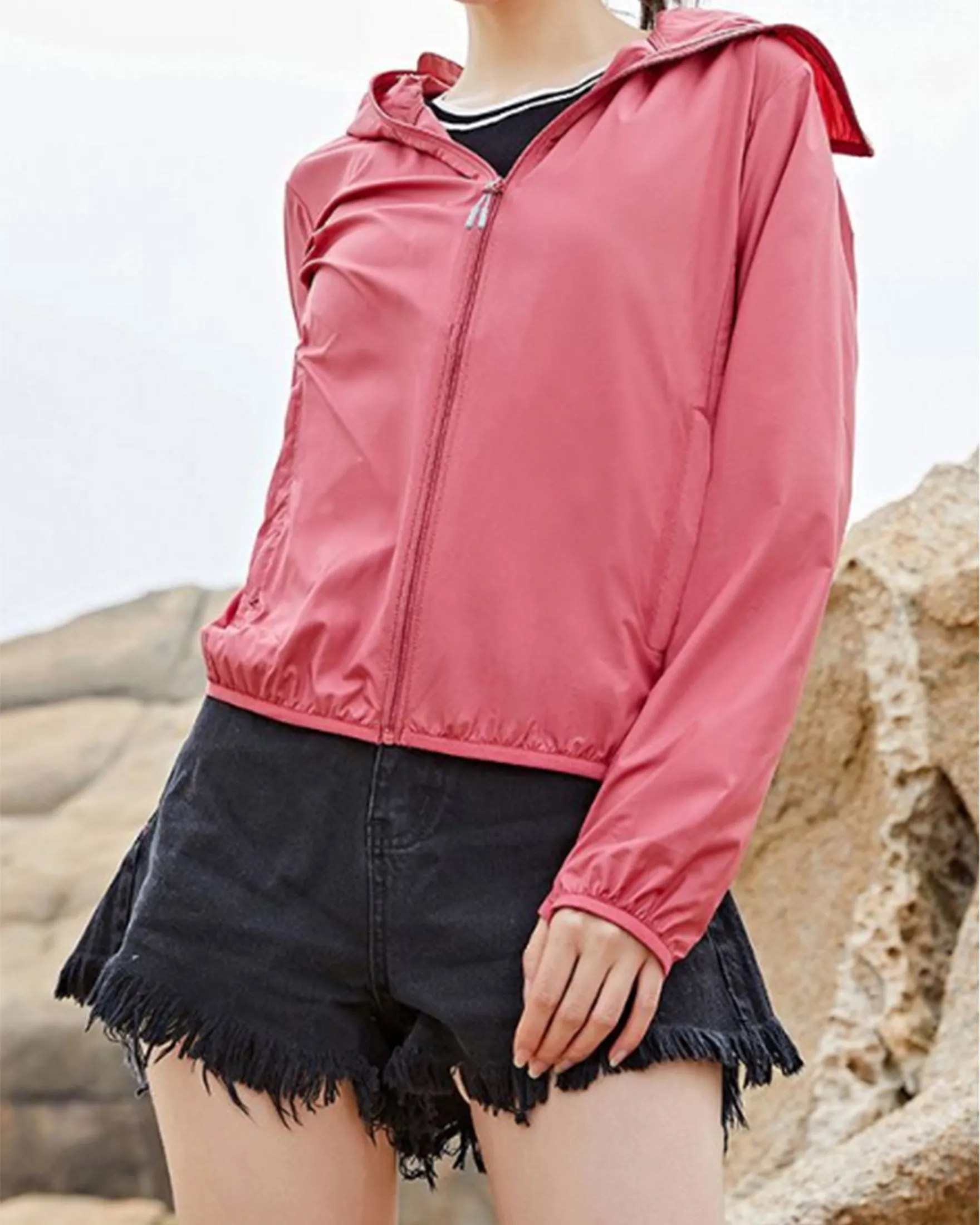Lightweight Windbreaker Packable Hoodie Jacket