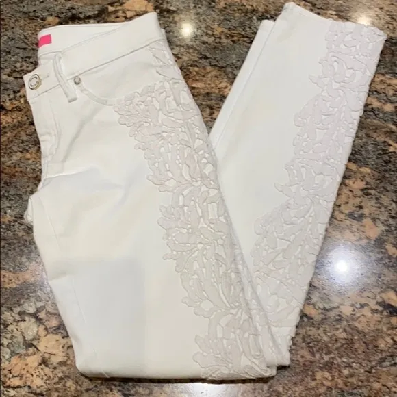 Lilly Pulitzer white South Ocean Skinny Crop Jeans