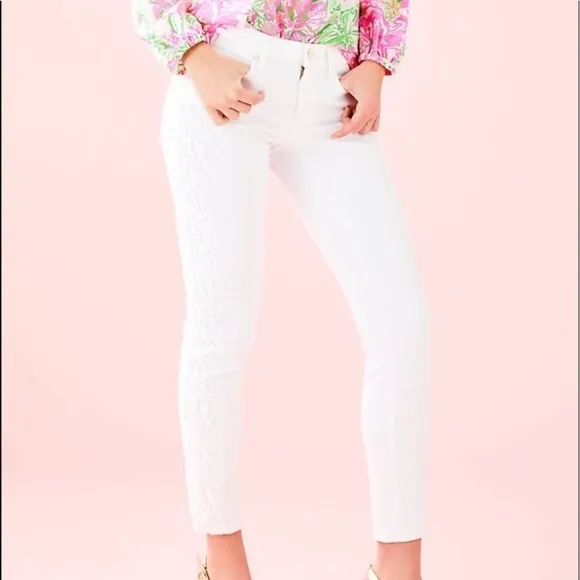 Lilly Pulitzer white South Ocean Skinny Crop Jeans