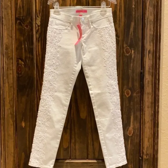 Lilly Pulitzer white South Ocean Skinny Crop Jeans