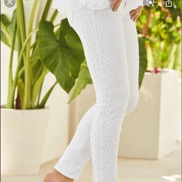 Lilly Pulitzer white South Ocean Skinny Crop Jeans