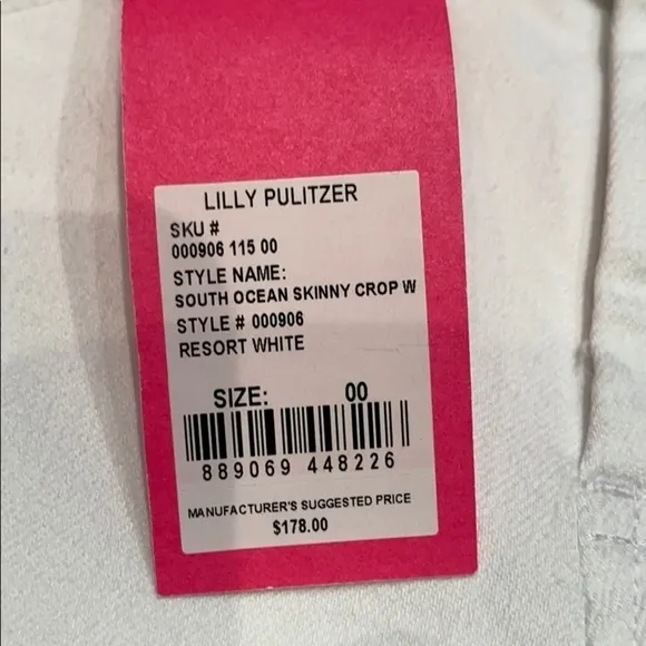Lilly Pulitzer white South Ocean Skinny Crop Jeans