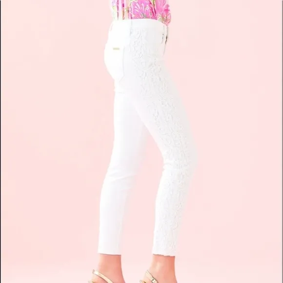 Lilly Pulitzer white South Ocean Skinny Crop Jeans
