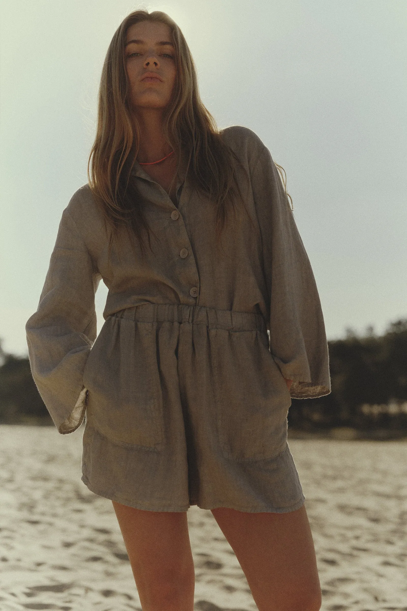 LINEN BLOUSE (S25Z748LTD) COOL GREY
