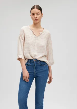 Linen Mix Striped Blouse