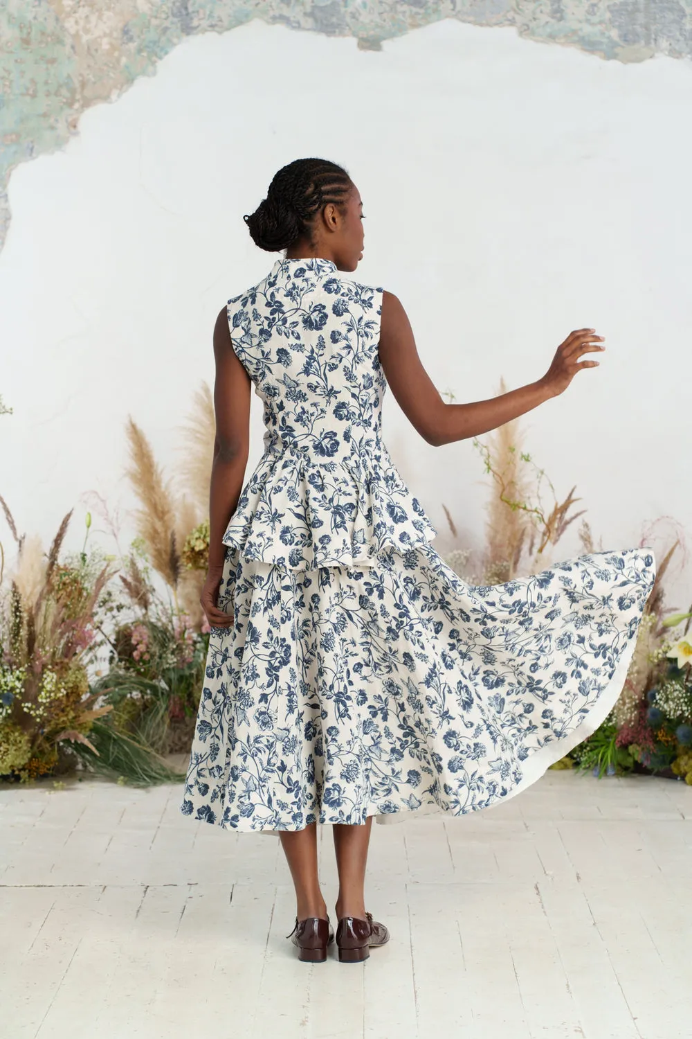 Linen Patterned Classic Skirt