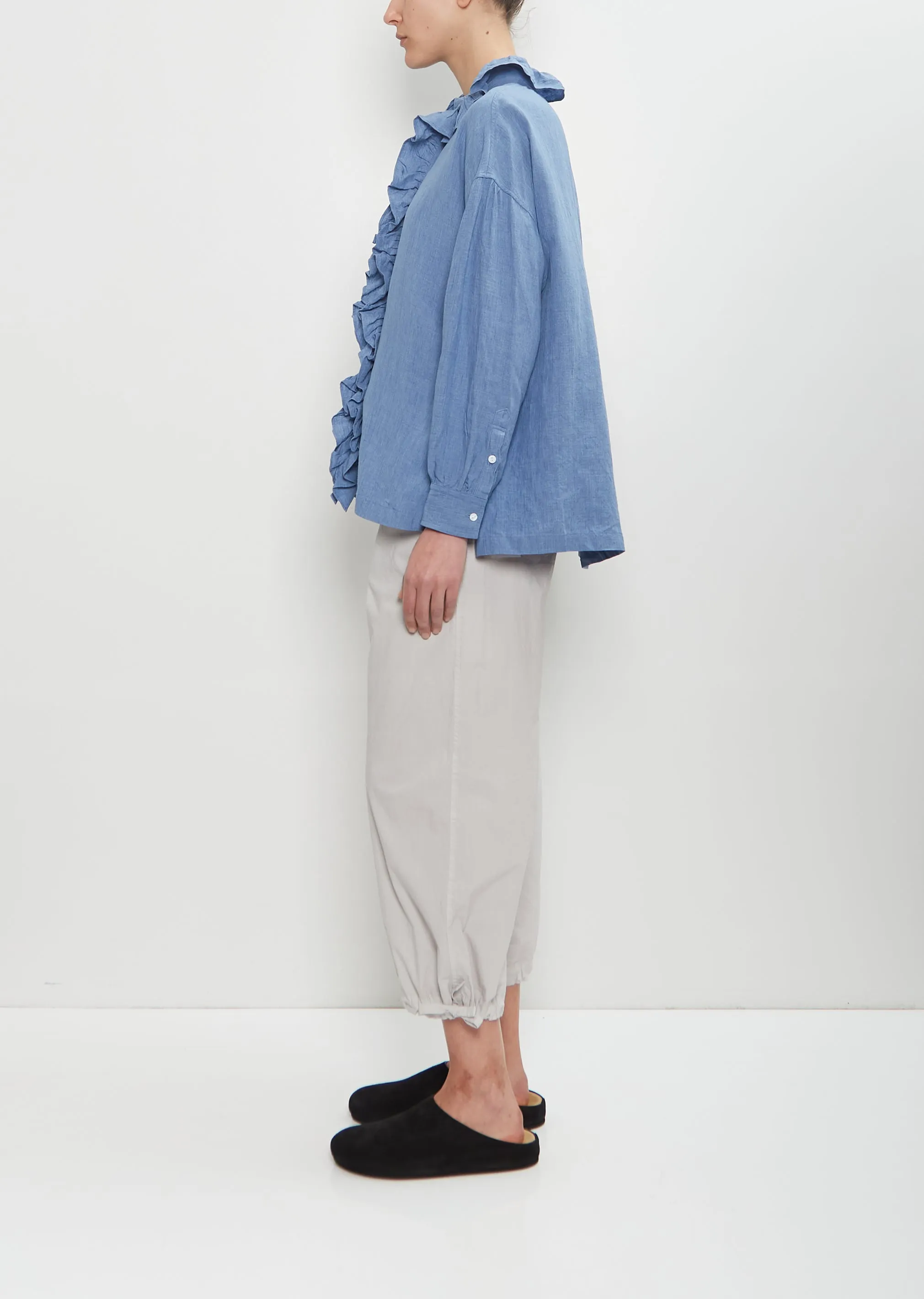 Linen Ruffle Shirt
