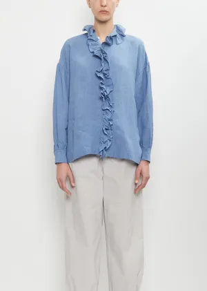 Linen Ruffle Shirt