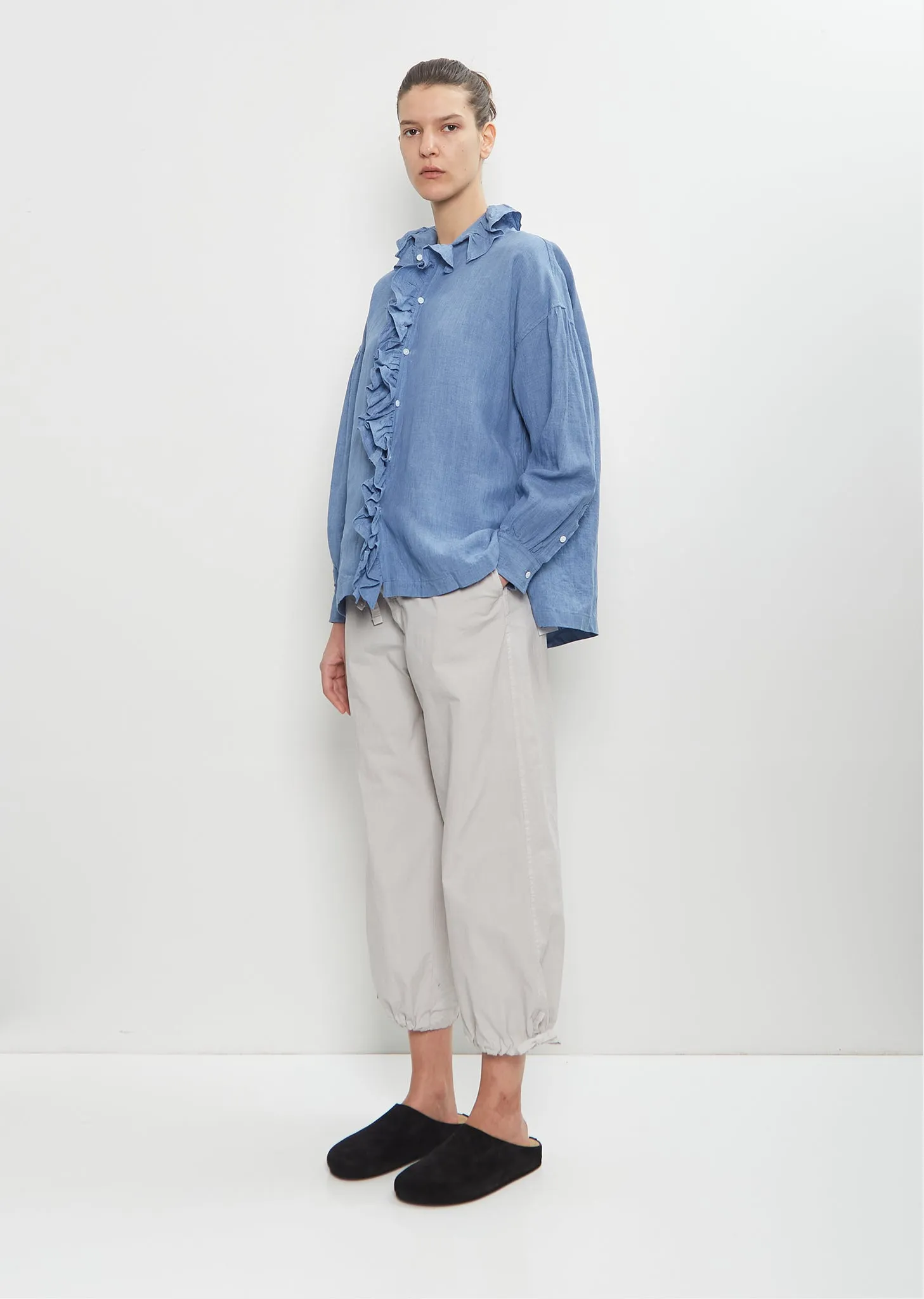 Linen Ruffle Shirt