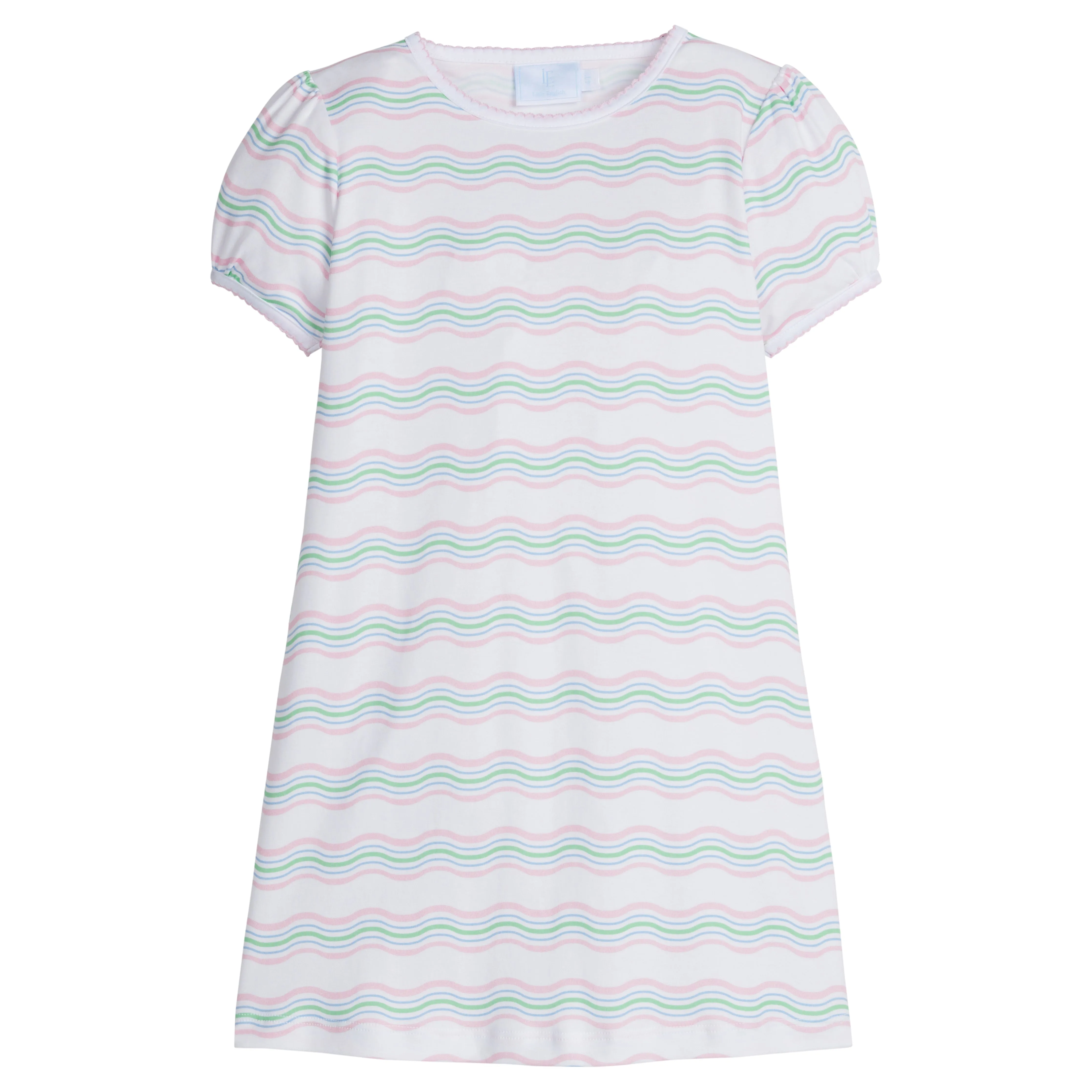 Little English: Printed T-Shirt Dress - Squiggle Stripe