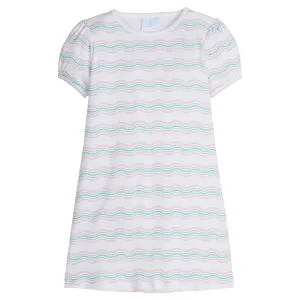 Little English: Printed T-Shirt Dress - Squiggle Stripe
