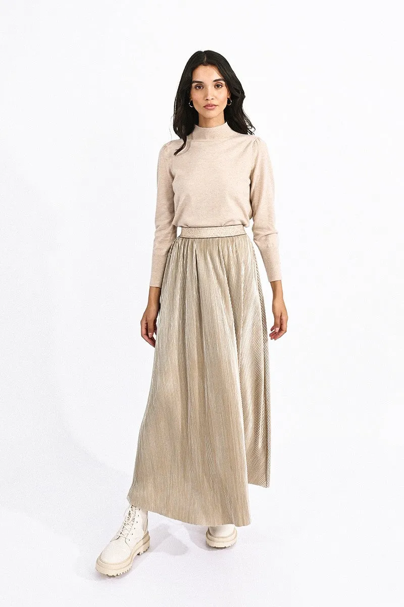 LONG PLEATED SKIRT