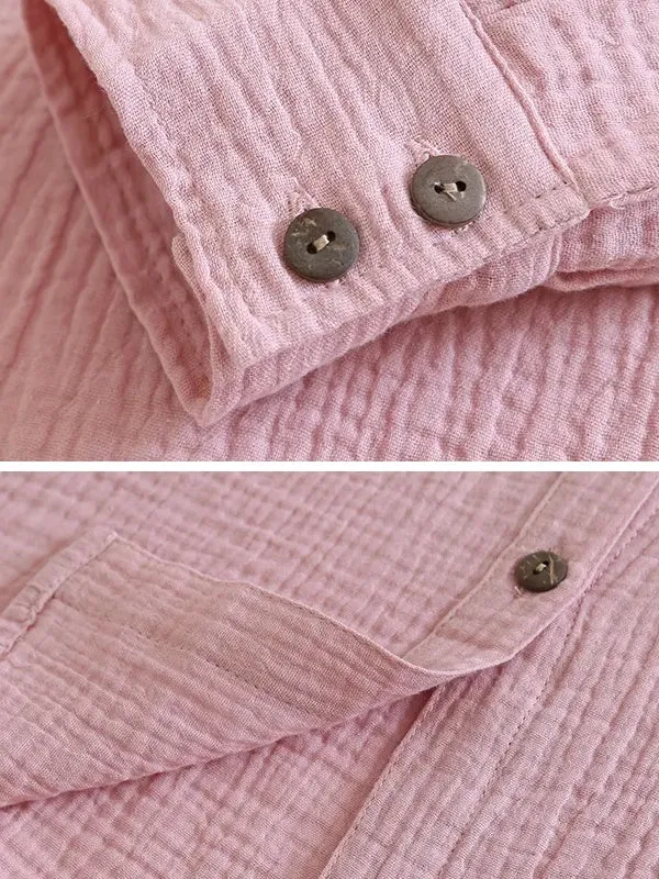 Long Sleeve Cotton Shirts Women Chic Blouses