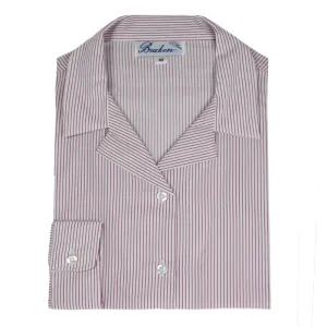 Loreto Abbey Dalkey Wine Striped Long Sleeve Blouse (Single Pack)