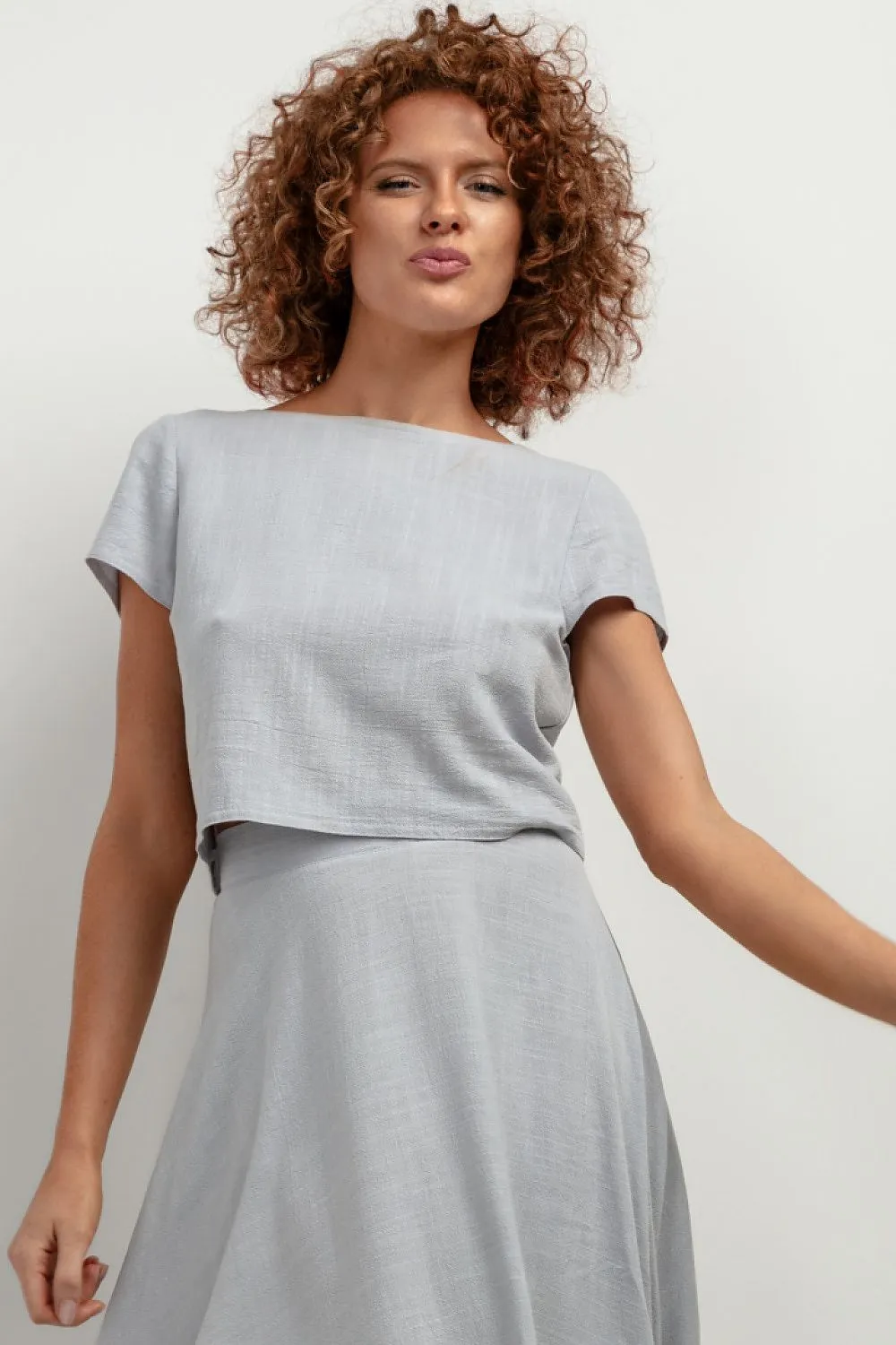 Luxe Linen Blend Short Blouse