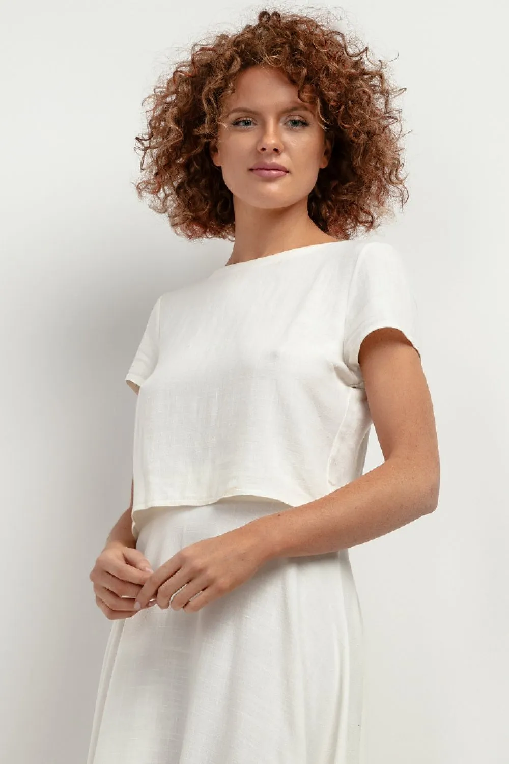 Luxe Linen Blend Short Blouse