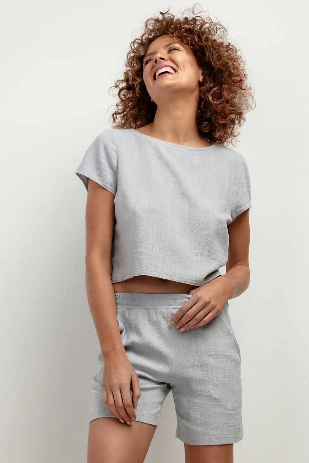 Luxe Linen Blend Short Blouse