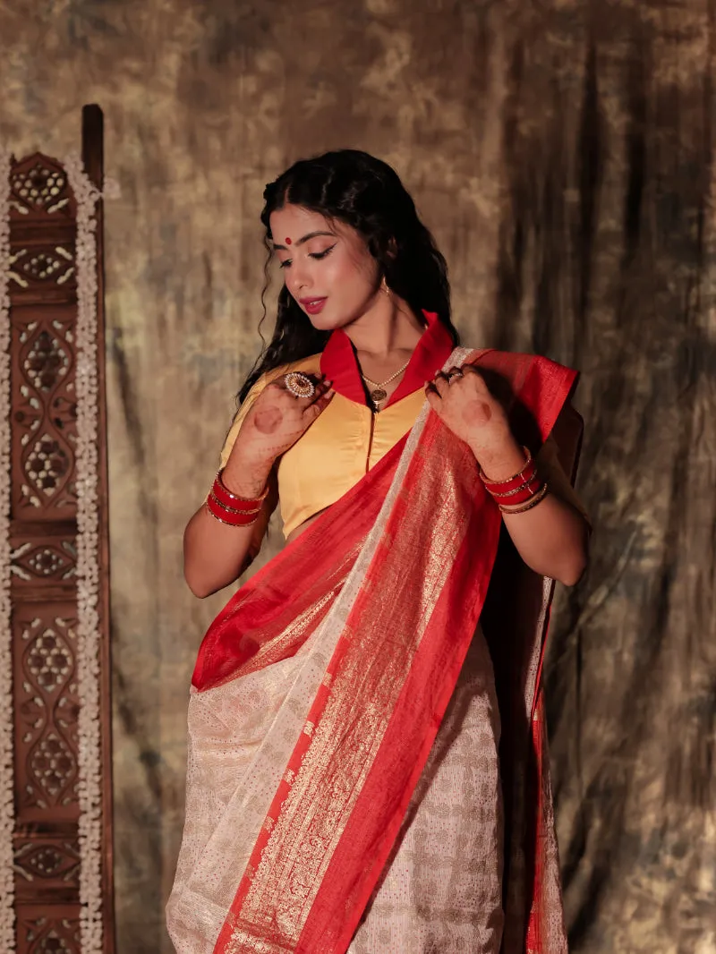 Maa Aschhe - Yellow Durga Handpainted Blouse