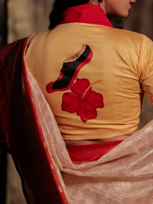 Maa Aschhe - Yellow Durga Handpainted Blouse