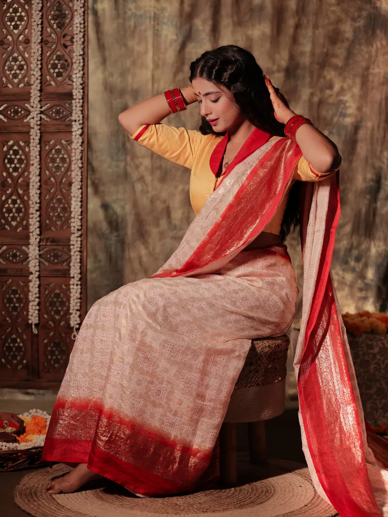 Maa Aschhe - Yellow Durga Handpainted Blouse
