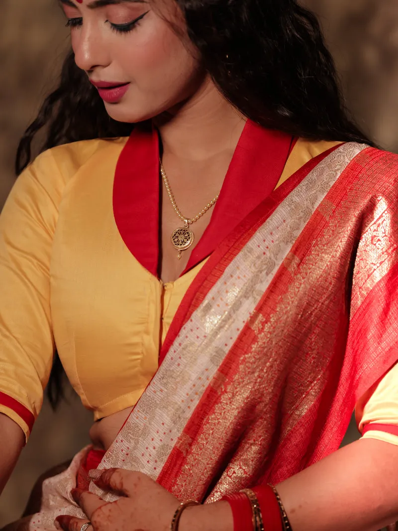 Maa Aschhe - Yellow Durga Handpainted Blouse