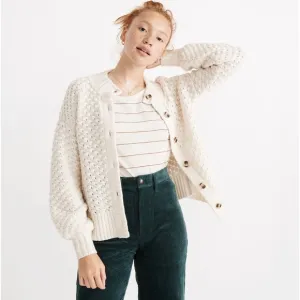 Madewell Surrey Bobble Popcorn Knit Cardi Sweaterer