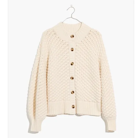 Madewell Surrey Bobble Popcorn Knit Cardi Sweaterer