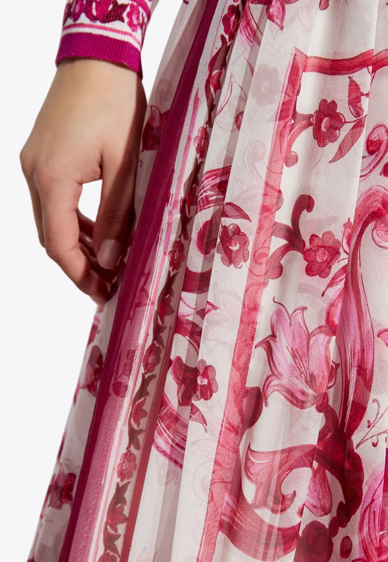 Majolica Print Silk Maxi Skirt