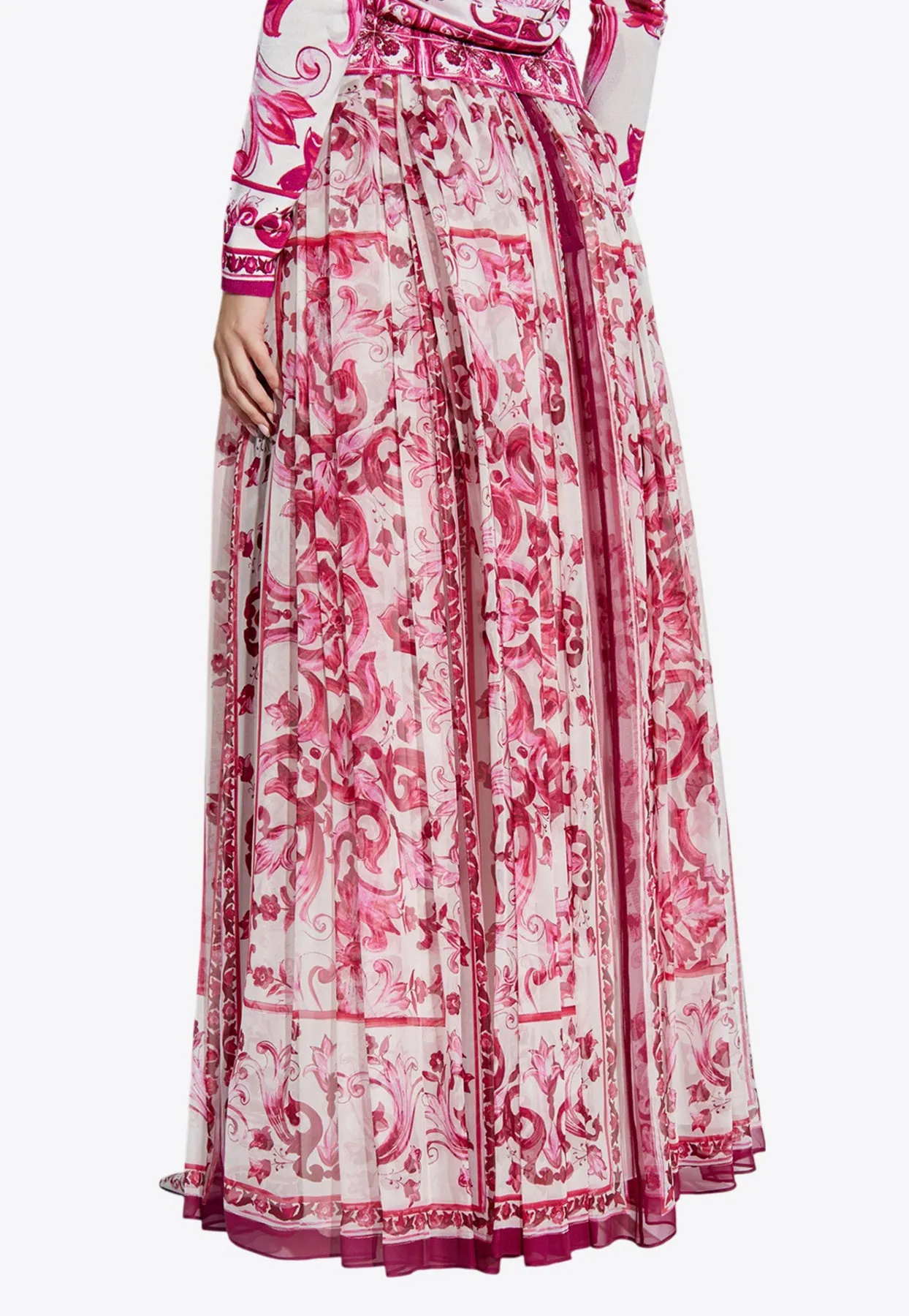 Majolica Print Silk Maxi Skirt