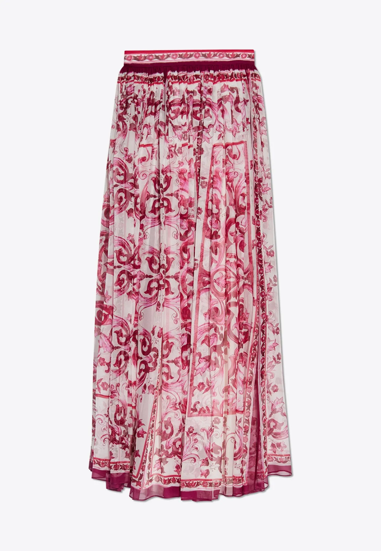 Majolica Print Silk Maxi Skirt