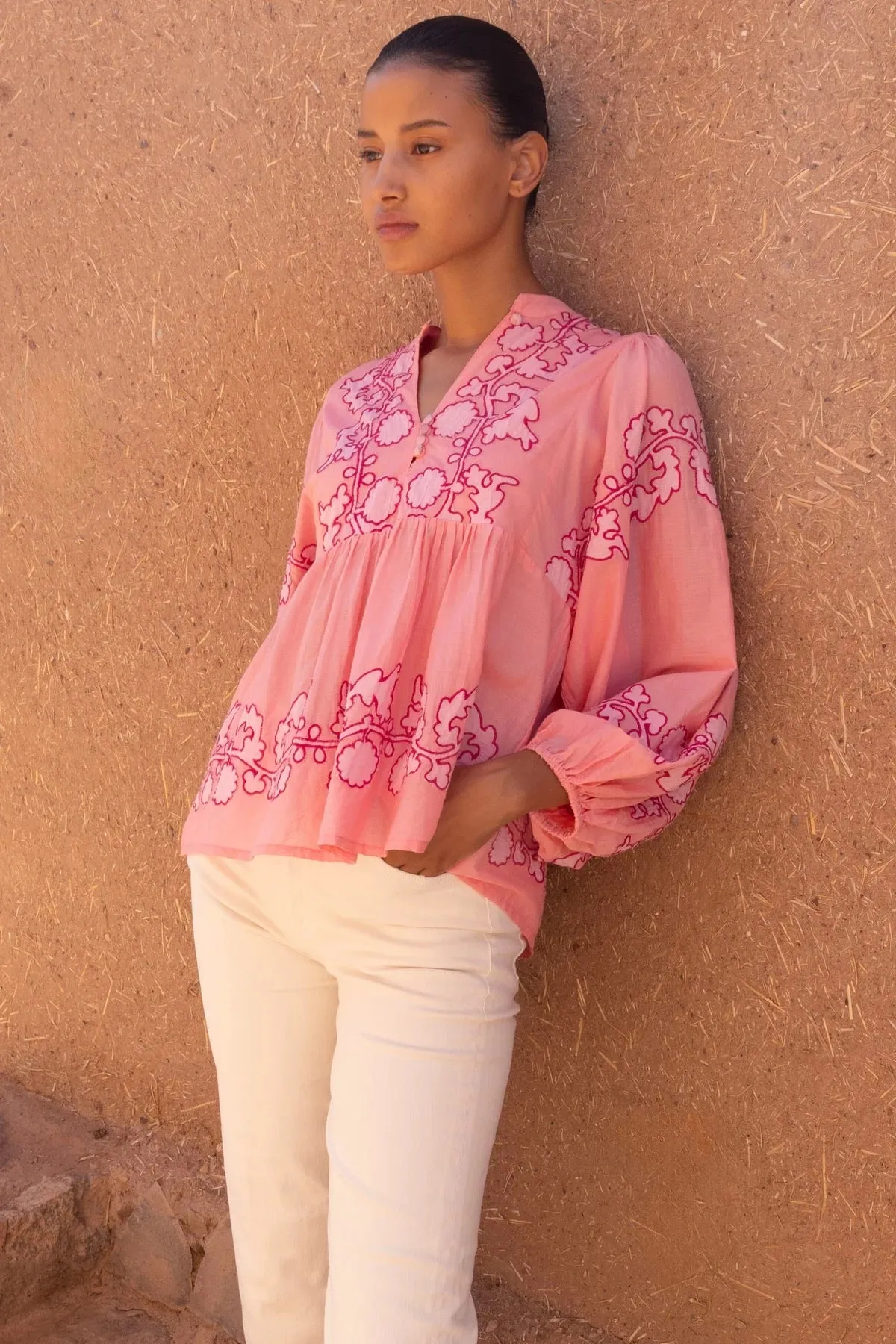 Mandarin Tangier Pink Blouse