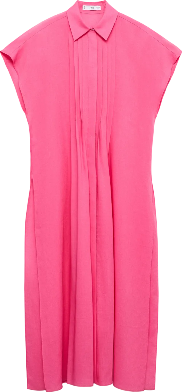 MANGO Pink Shirt Dress With Slits UK M