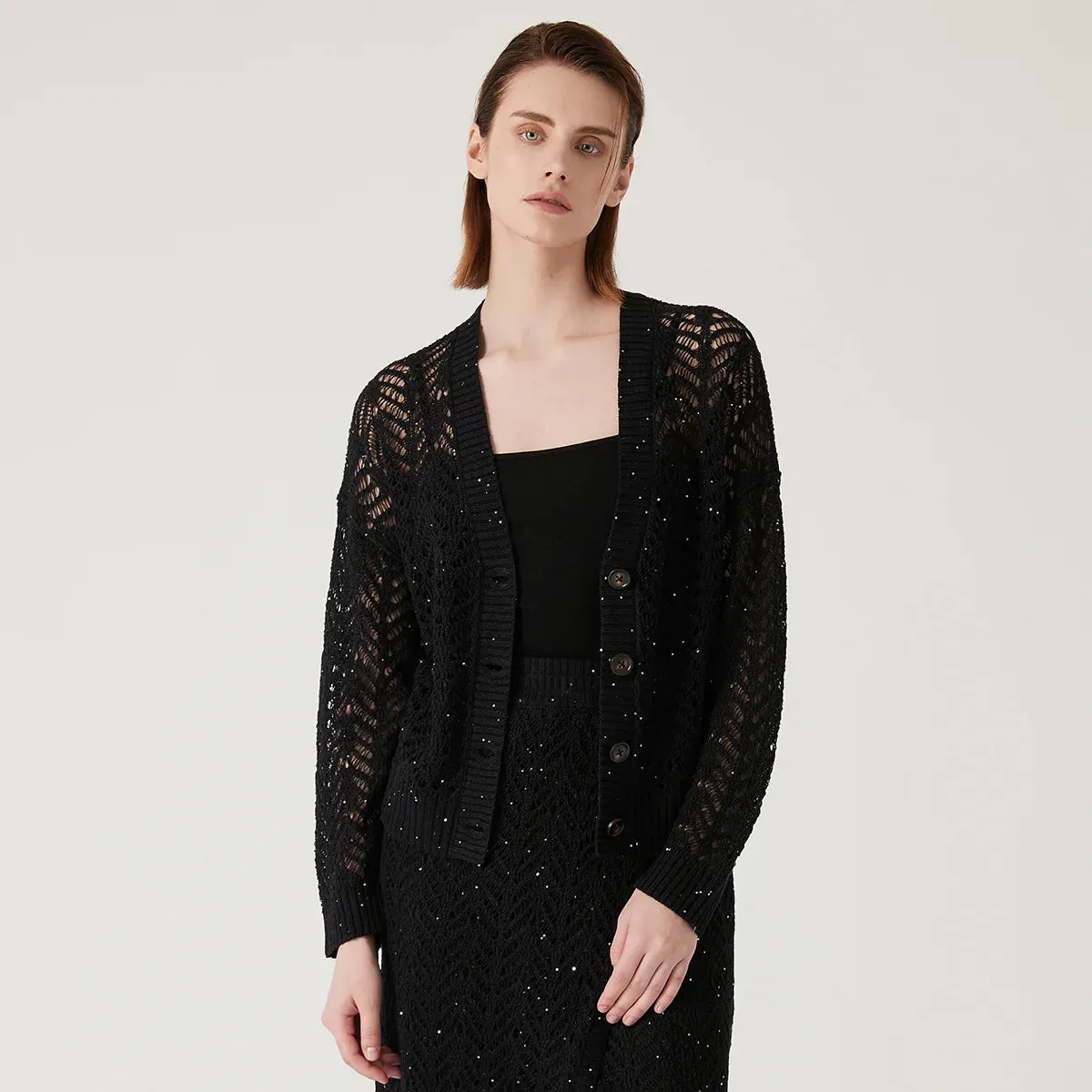 Margot – Pure Linen Open-Knit Cardigan