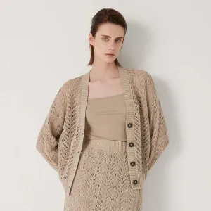 Margot – Pure Linen Open-Knit Cardigan