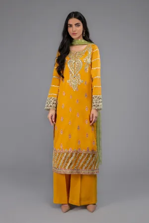Maria B Eid Outfit in Mustard Color #M9039