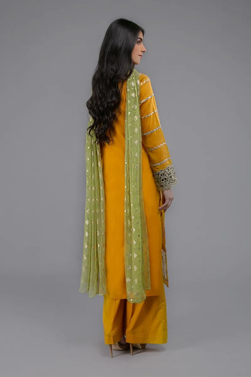 Maria B Eid Outfit in Mustard Color #M9039
