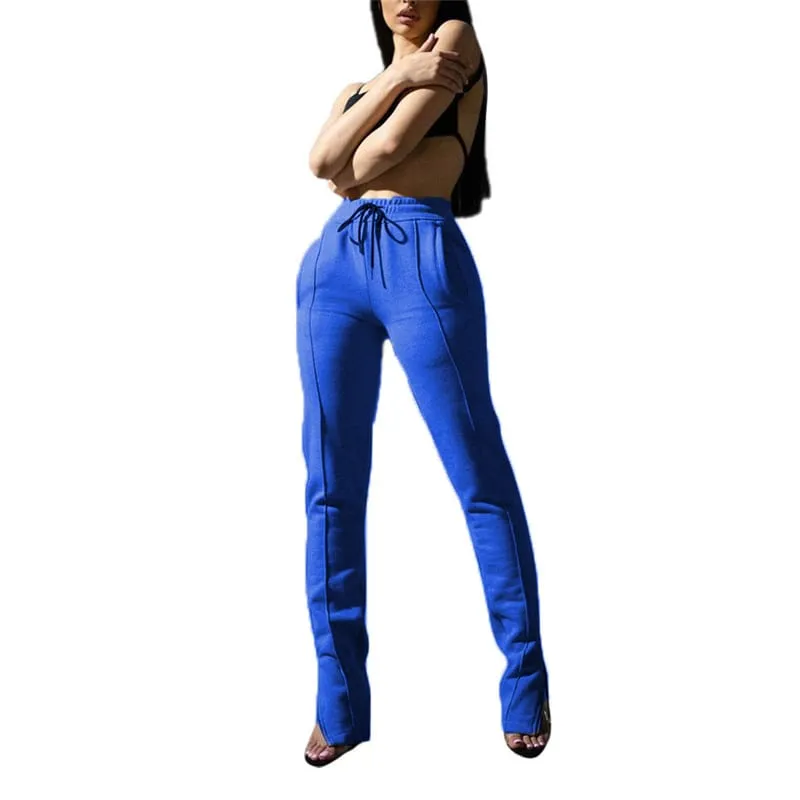 Maven High-Waisted Slim-Fit Flared Split-Hem Pants