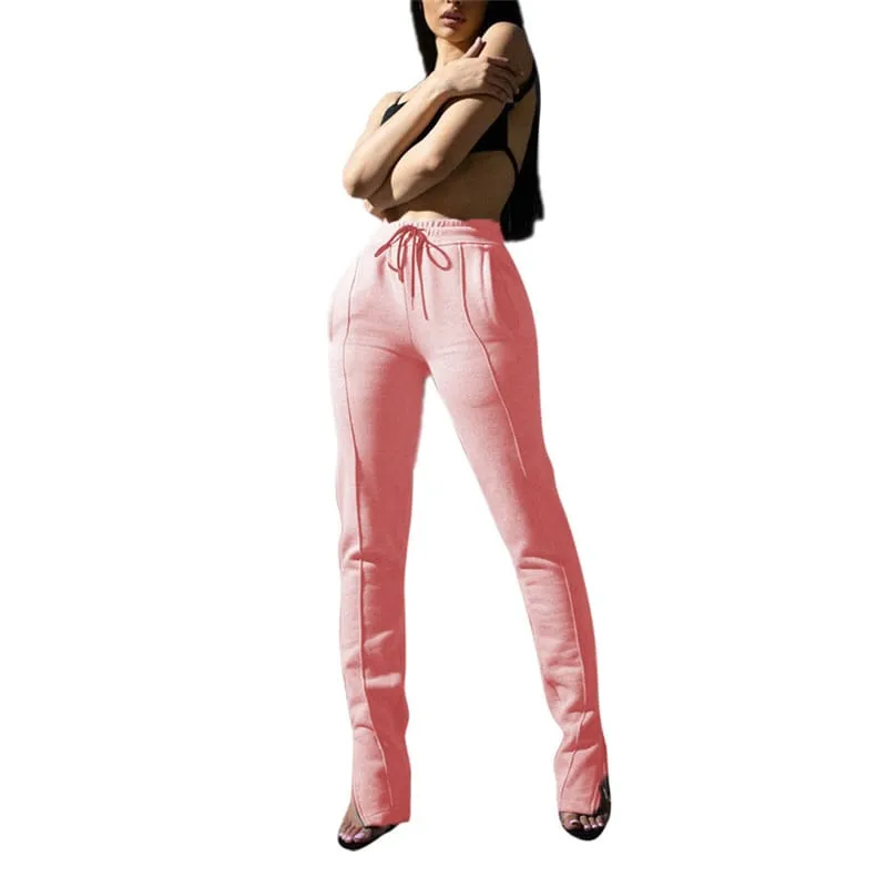 Maven High-Waisted Slim-Fit Flared Split-Hem Pants