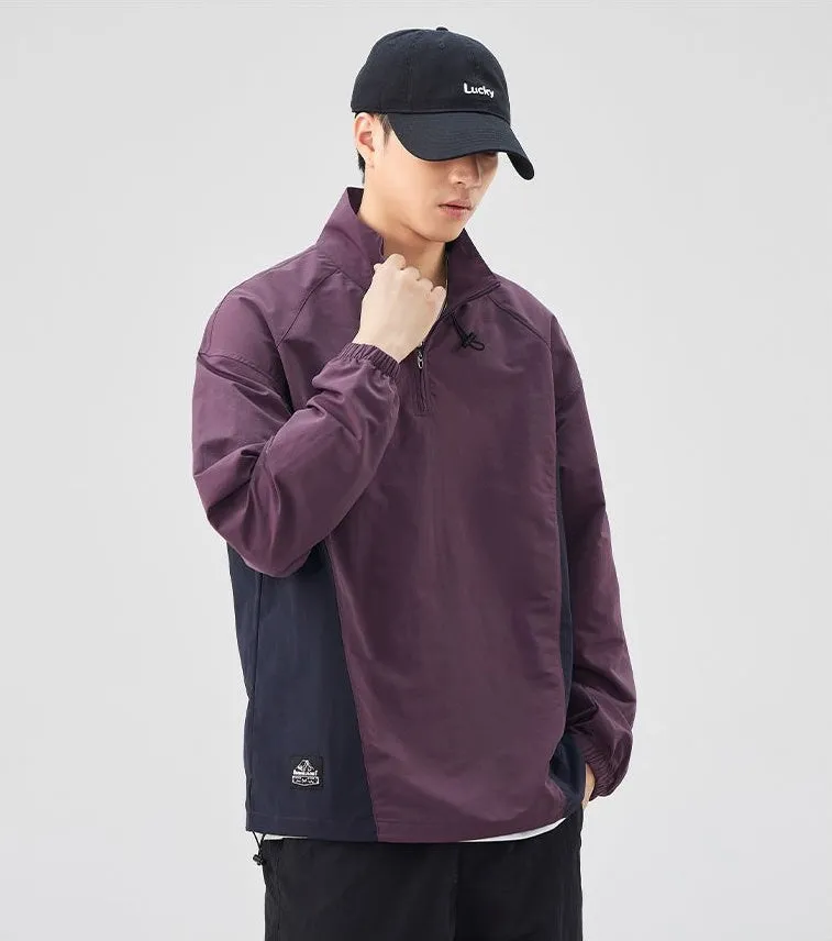 Men's Relaxed-Fit Windproof Jacket with Drawstring Hem