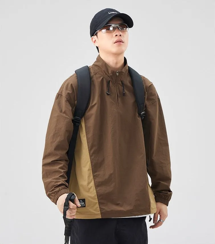Men's Relaxed-Fit Windproof Jacket with Drawstring Hem