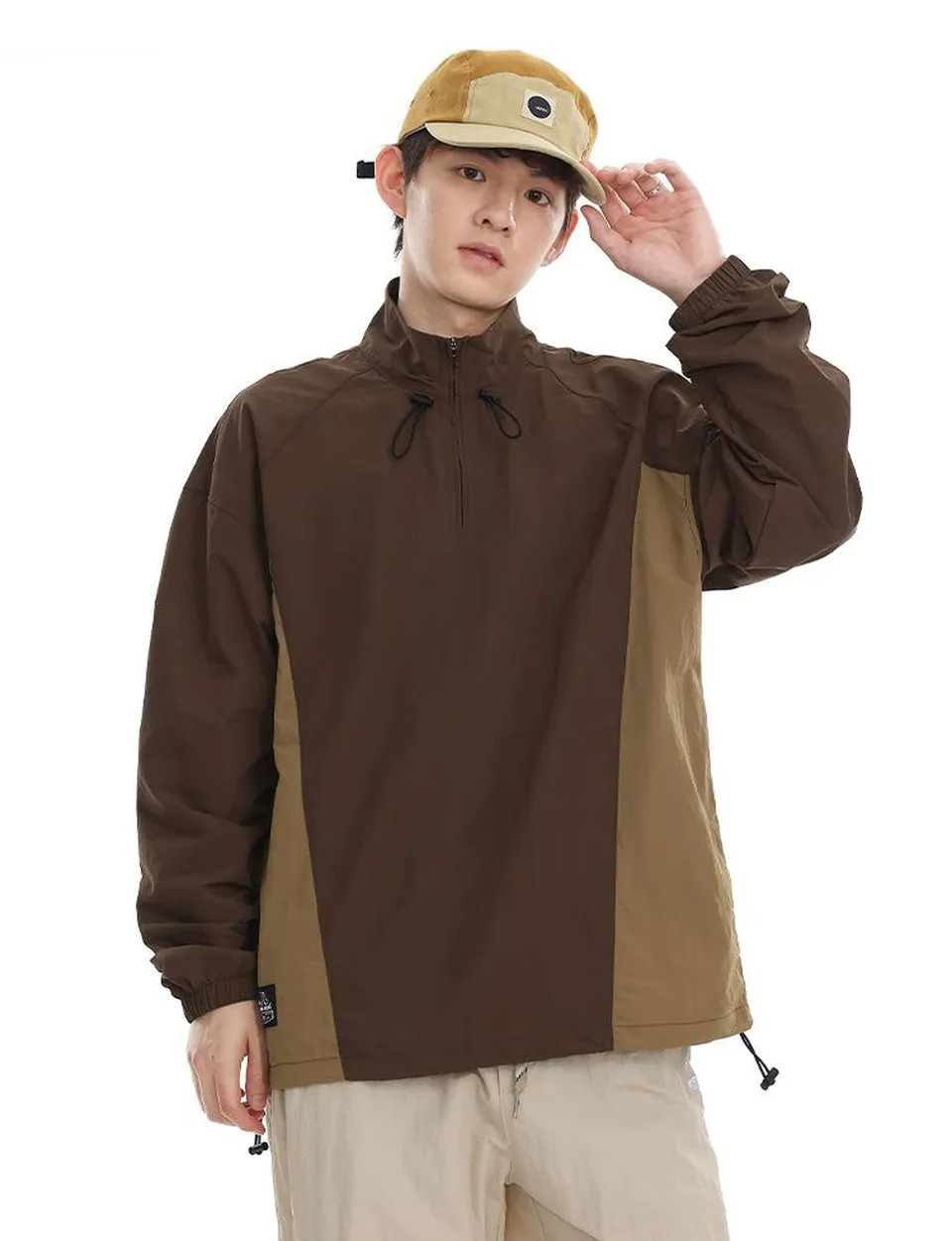 Men's Relaxed-Fit Windproof Jacket with Drawstring Hem