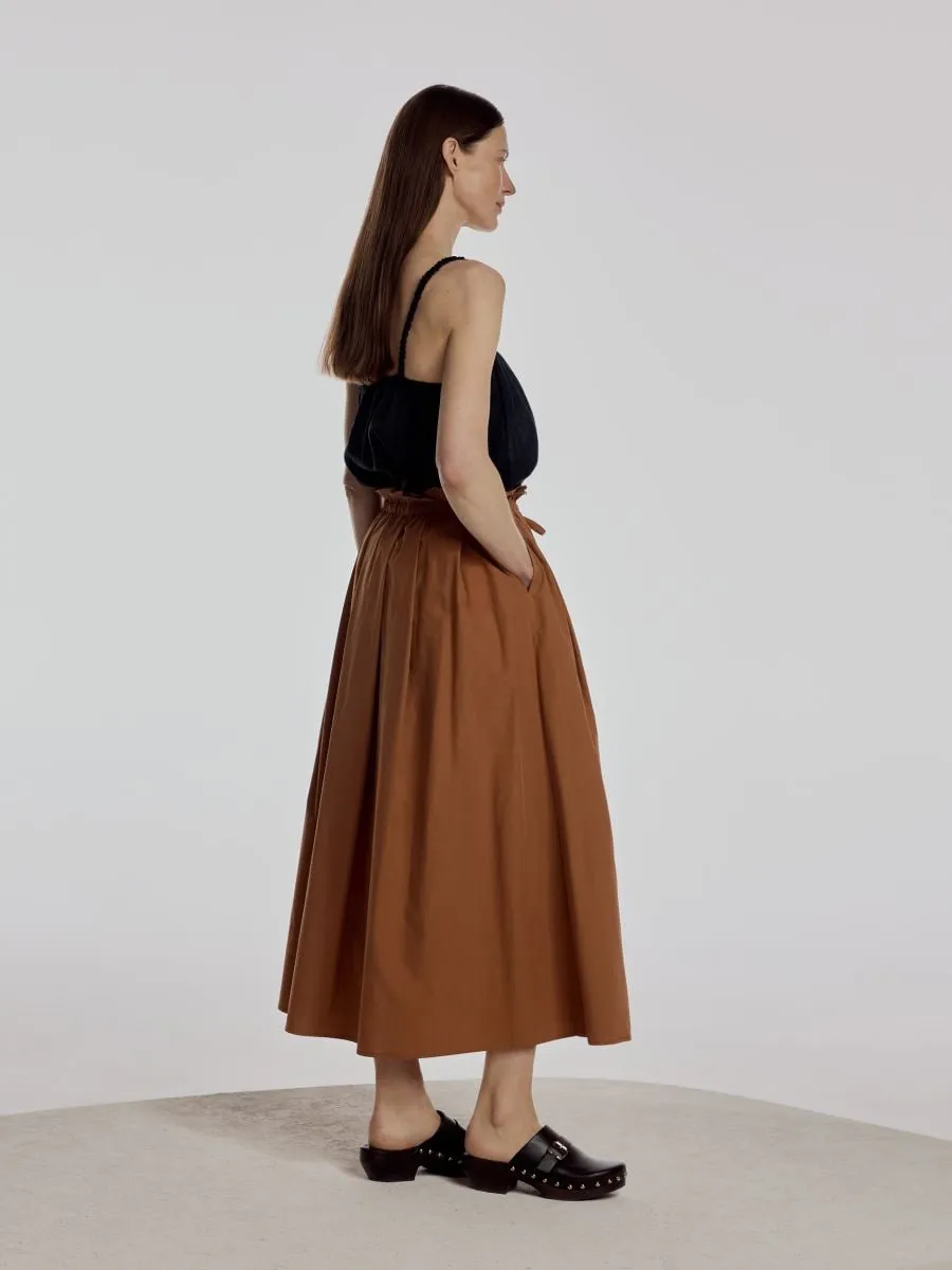 Midi skirt with pleats