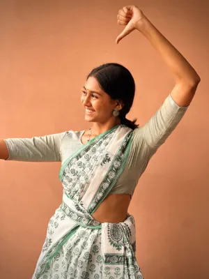 Mint Blossom | Printed Practice Saree