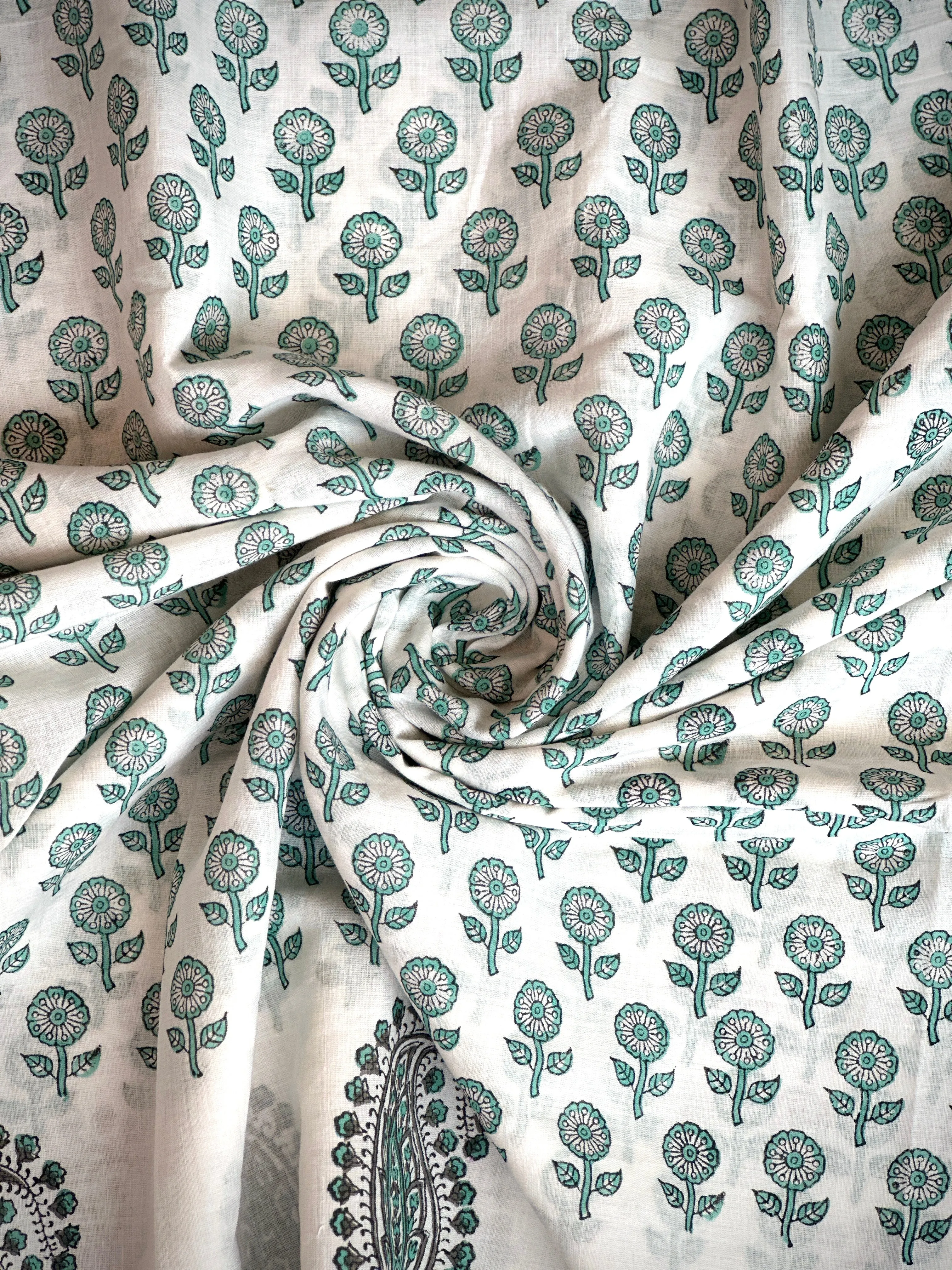 Mint Blossom | Printed Practice Saree